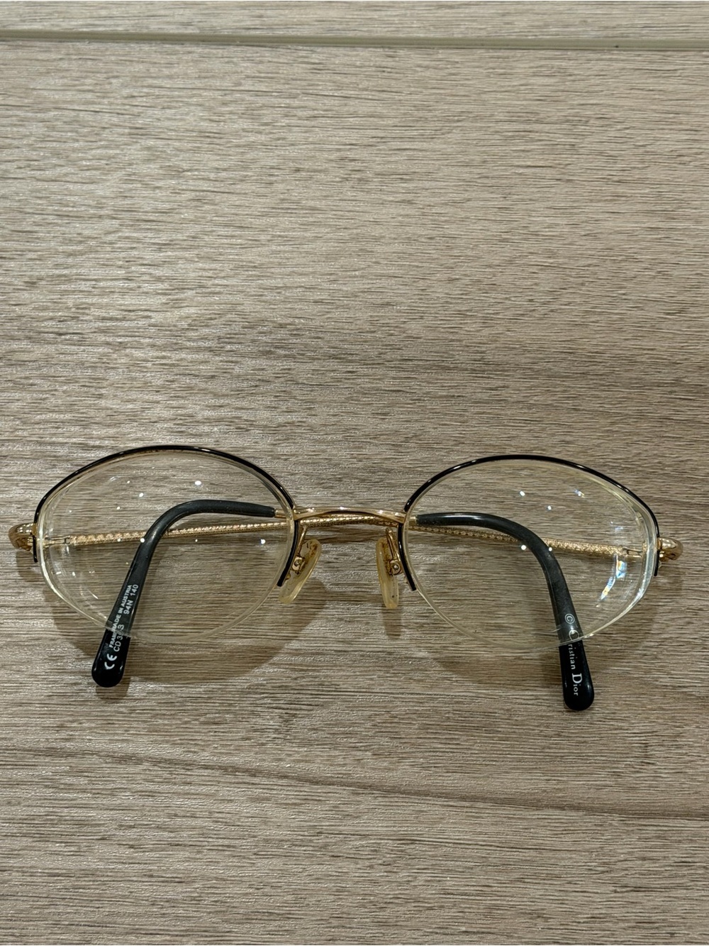 Christian Dior CD 3543 Gold Oval Eyeglasses Vintage 94N 140 Frames Only